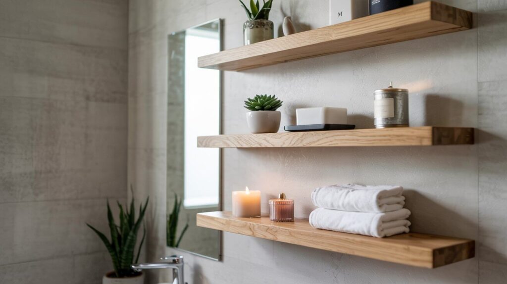 Modern Bathroom Floating Shelves Décor Ideas