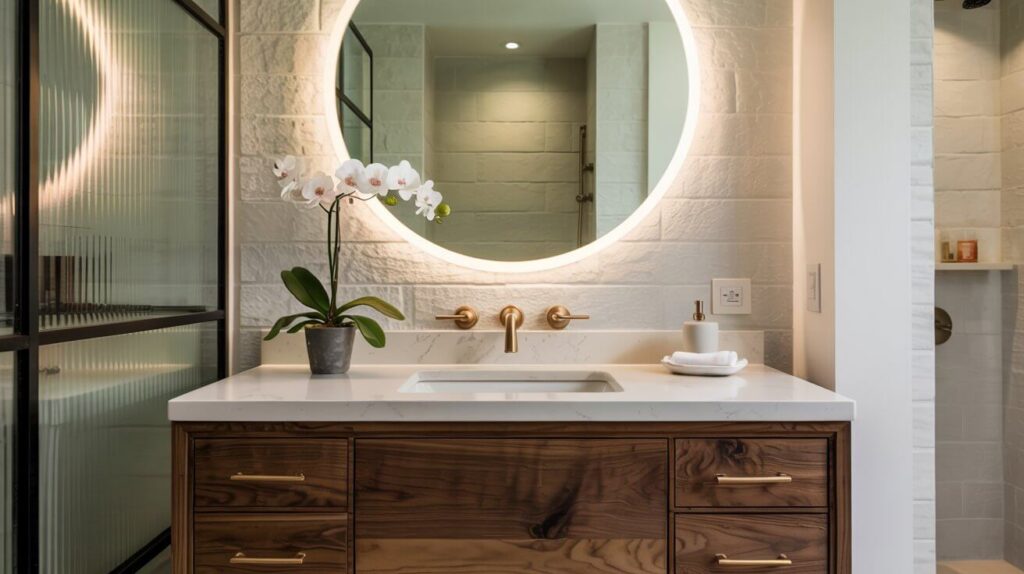 Modern Bathroom Vanity Lighting Over Mirror Ideas