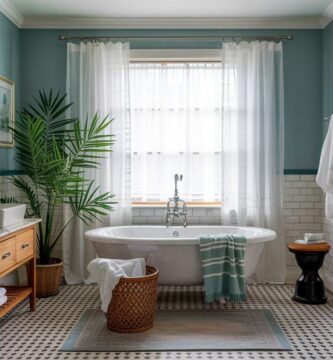 Modern Bathroom Window Curtain Ideas