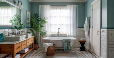 Modern Bathroom Window Curtain Ideas