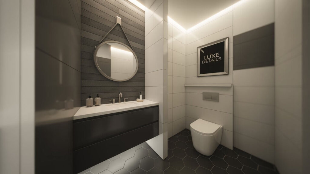 Modern Moody Half Bathroom Ideas