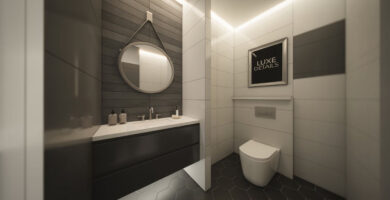 Modern Moody Half Bathroom Ideas