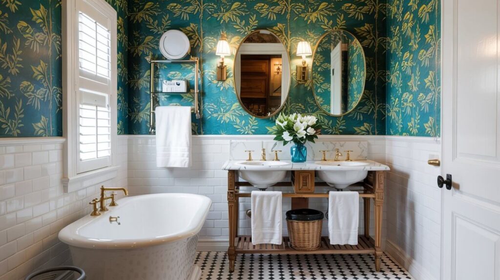 Modern Powder Bathroom Wallpaper Ideas