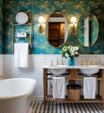 Modern Powder Bathroom Wallpaper Ideas