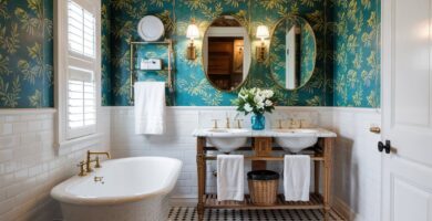 Modern Powder Bathroom Wallpaper Ideas