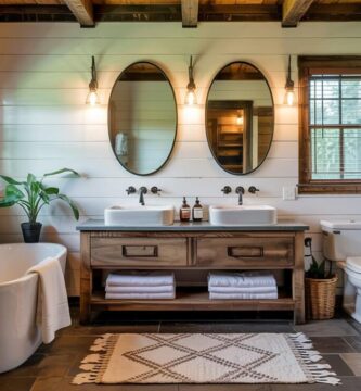Modern Rustic Cabin Bathroom Décor Ideas
