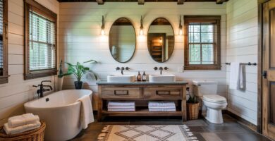 Modern Rustic Cabin Bathroom Décor Ideas