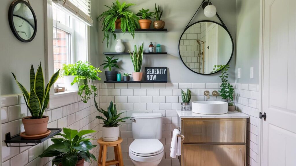 Modern Small Bathroom Plants Décor Ideas