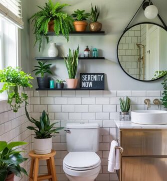Modern Small Bathroom Plants Décor Ideas