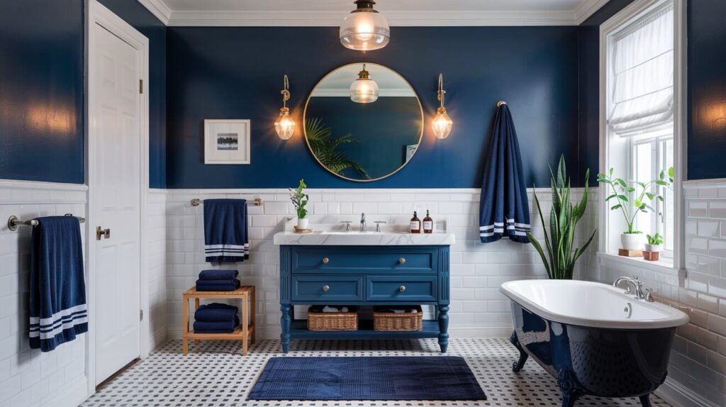 Navy Blue Bathroom Décor Ideas