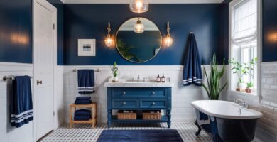 Navy Blue Bathroom Décor Ideas