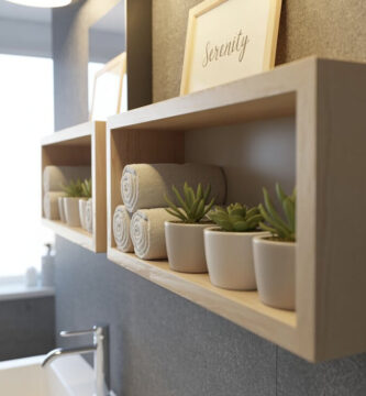 Modern Bathroom Hanging Shelves Ideas