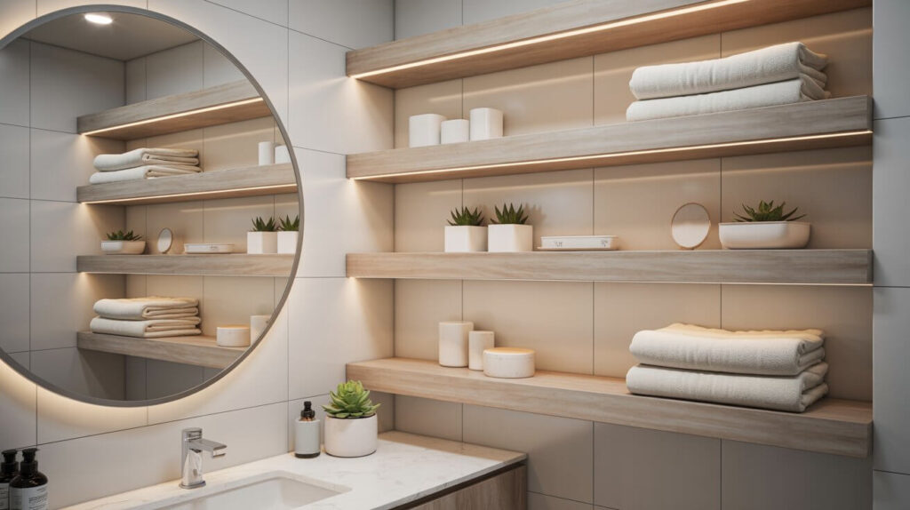 Modern Bathroom Organization Shelves Ideas
