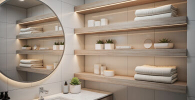 Modern Bathroom Organization Shelves Ideas