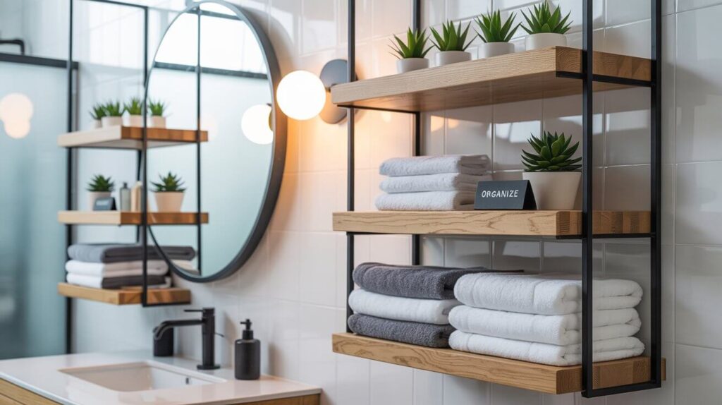 Modern Bathroom Organization Shelves Ideas