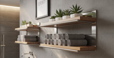 Modern Bathroom Racks Shelves Idea