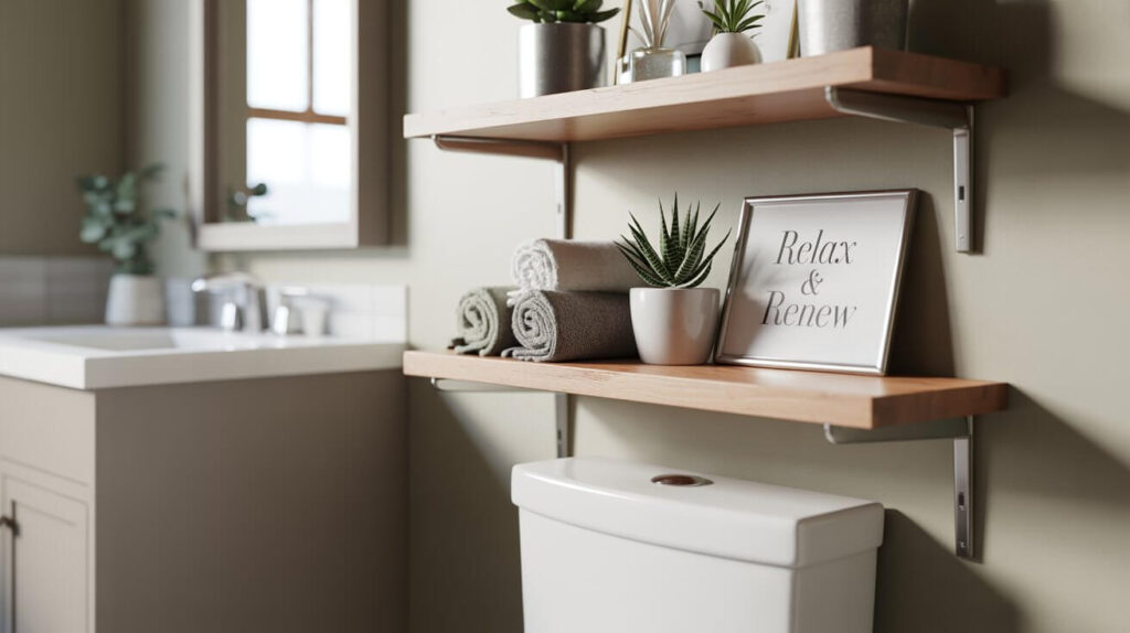 Modern Bathroom Shelves Over Toilet Décor Ideas