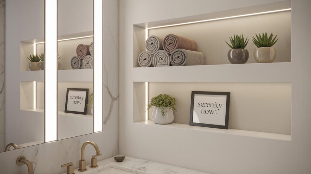 Modern Recessed Shelves Bathroom Ideas