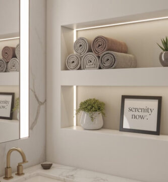 Modern Recessed Shelves Bathroom Ideas