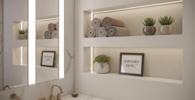 Modern Recessed Shelves Bathroom Ideas