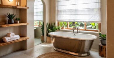 Trendy Warm Neutral Bathroom Décor Ideas