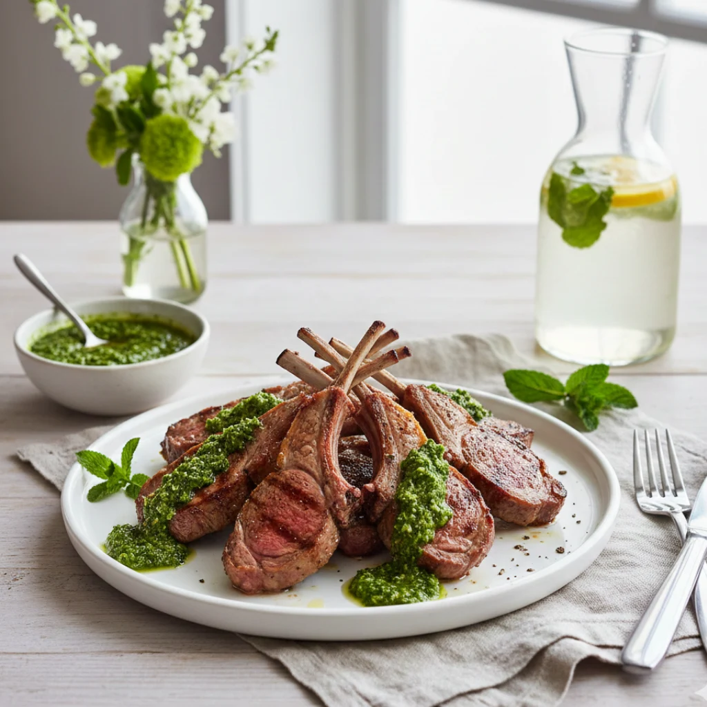 Lamb Chops with Mint Chimichurri