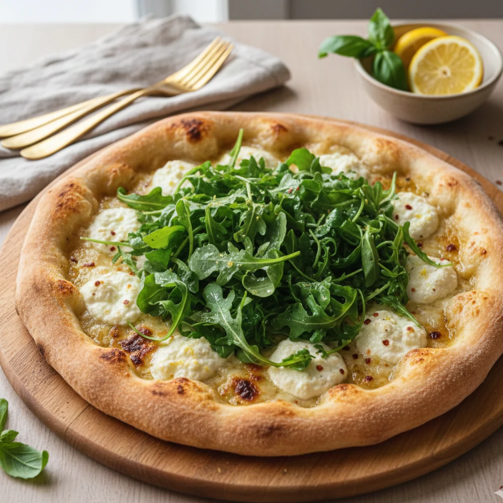 Lemon Ricotta Pizza with Arugula