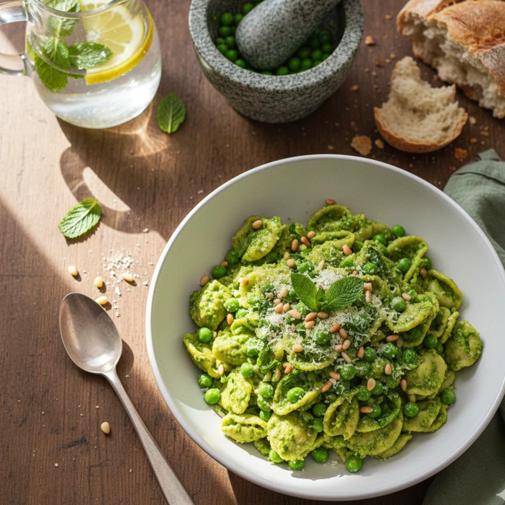 Pea and Mint Pesto Pasta