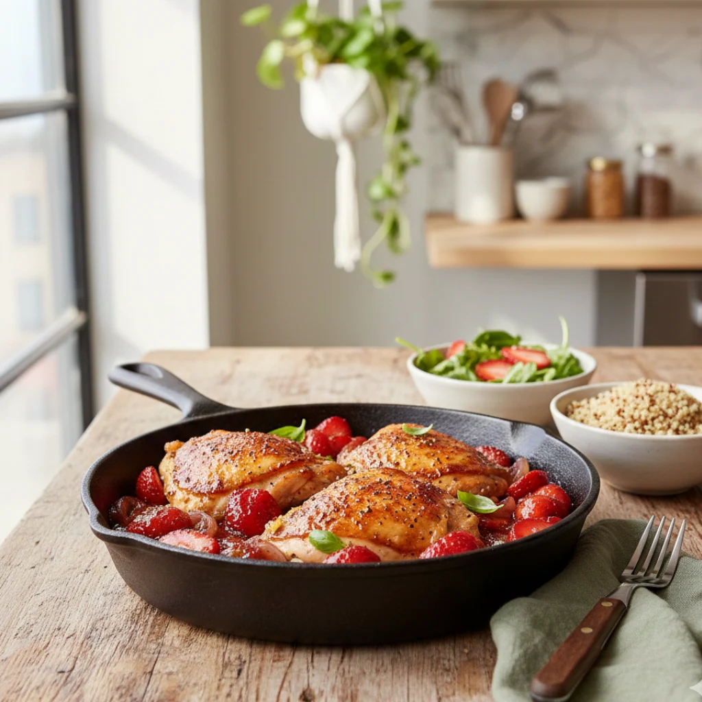 Strawberry Balsamic Chicken Skillet