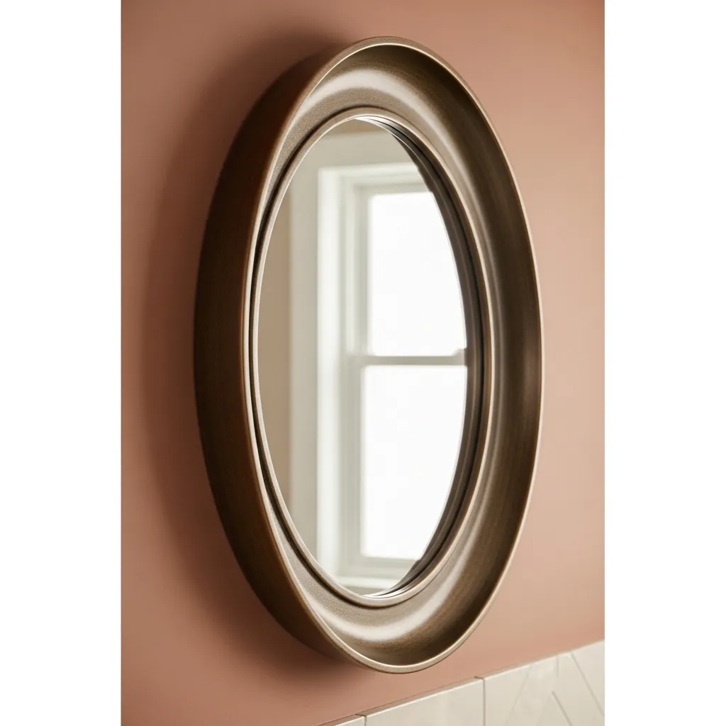 Bronze-Framed Circular Mirrors