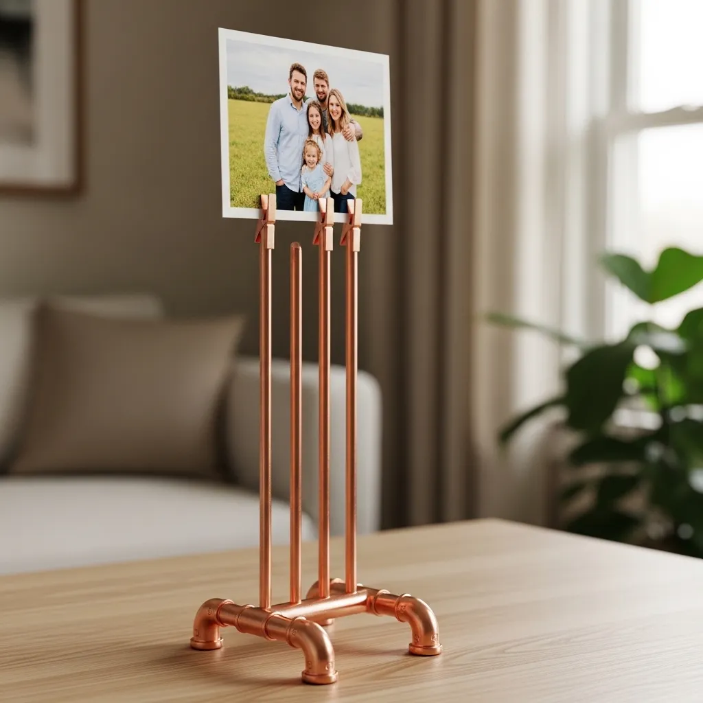 Copper Pipe Photo Holder