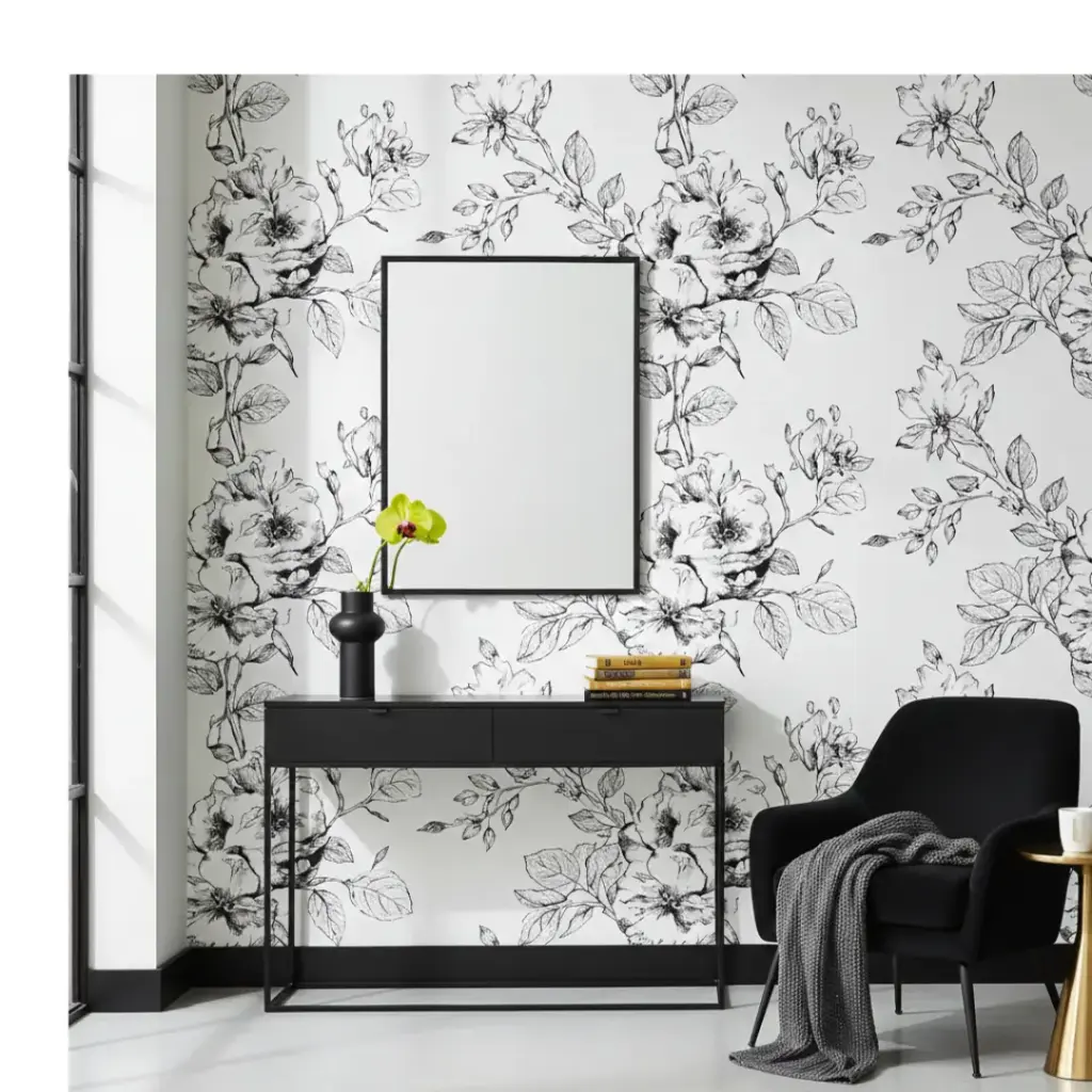 Edgy Black and White Florals