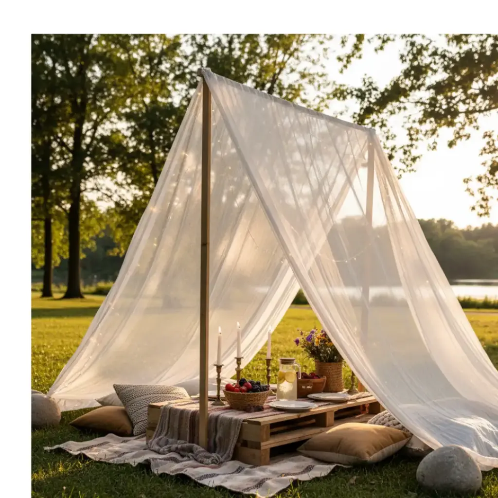 Gauzy Fabric Canopies
