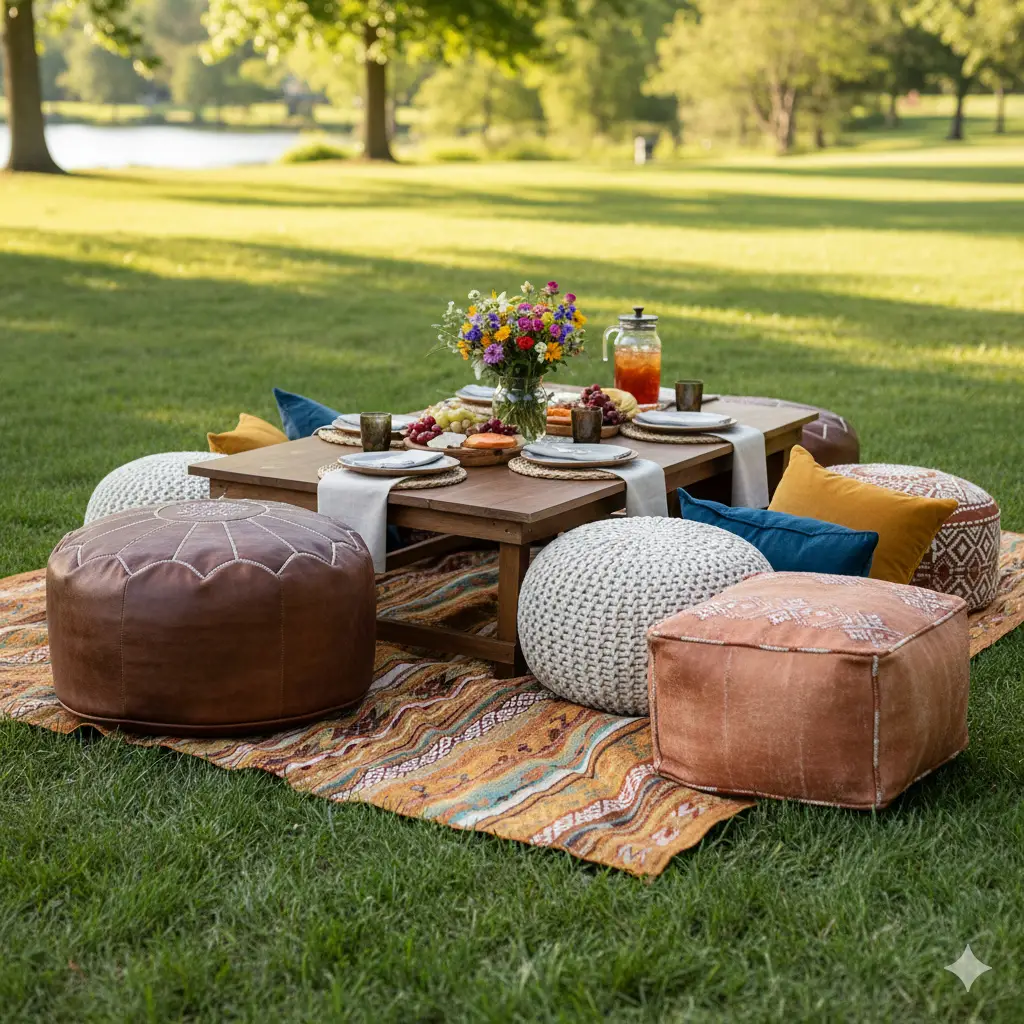 Oversized Floor Poufs
