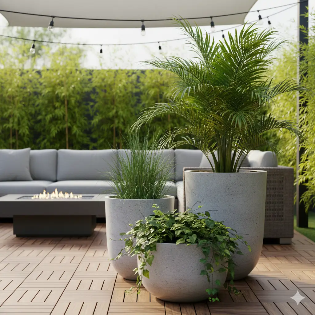 Introduce Texture with Oversized Planters