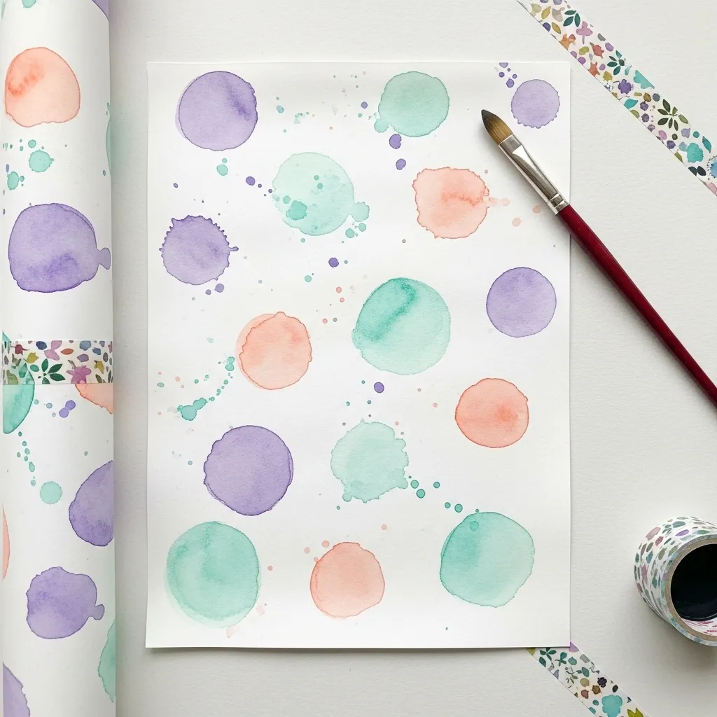 Hand-Painted Watercolor Paper