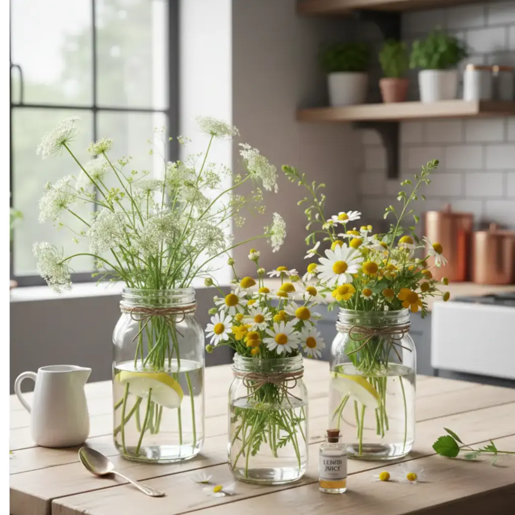 Rustic Mason Jar Wildflowers