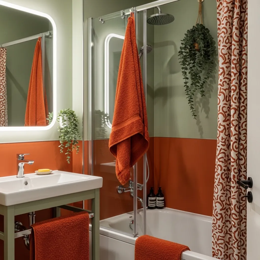 Sage Green and Burnt Orange Contrast