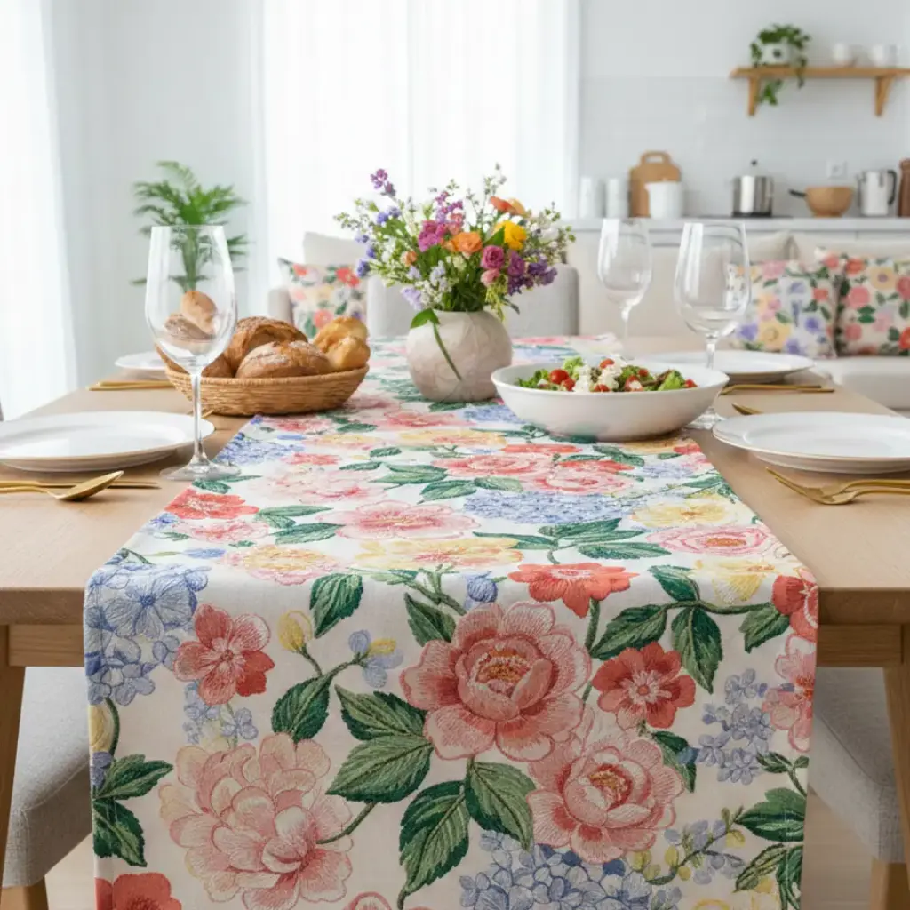 . Vibrant Floral Table Runners