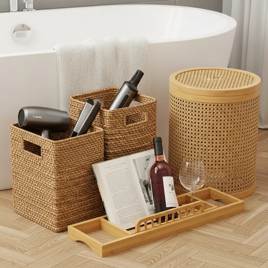 . Bamboo and Rattan Storage Solutions