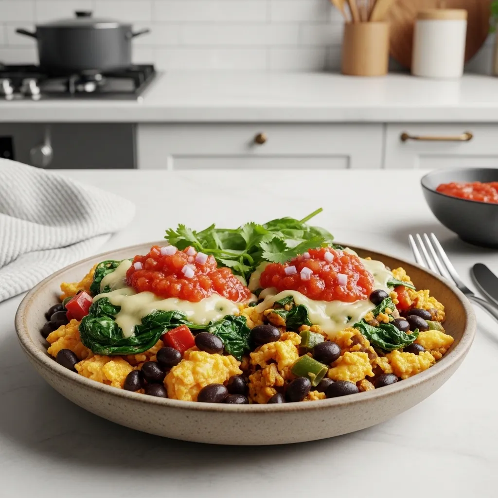 Black Bean and Egg Scramble