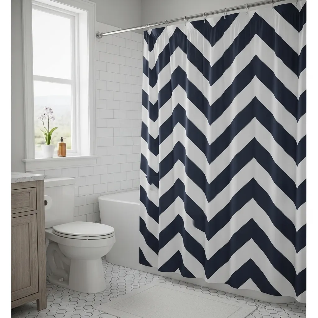 Bold Geometric Shower Curtains