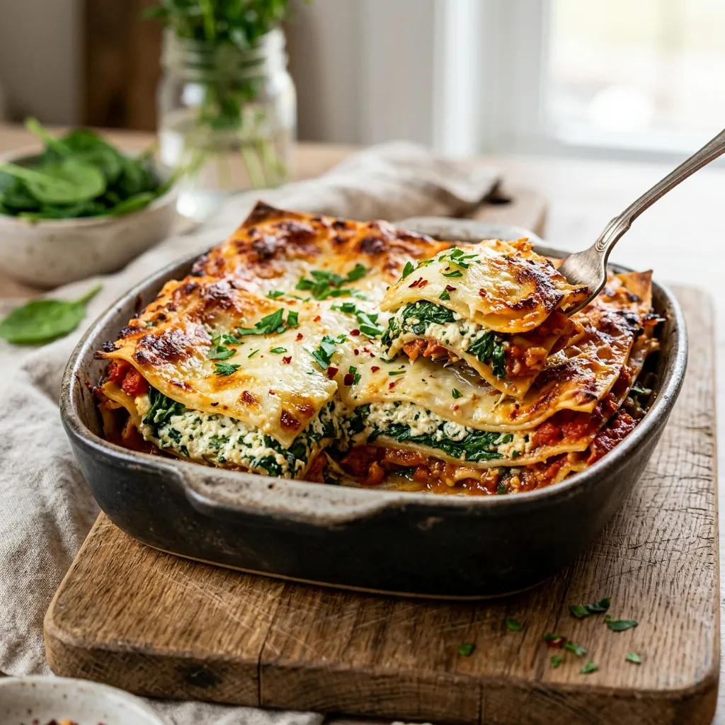 Cottage Cheese and Spinach Lasagna