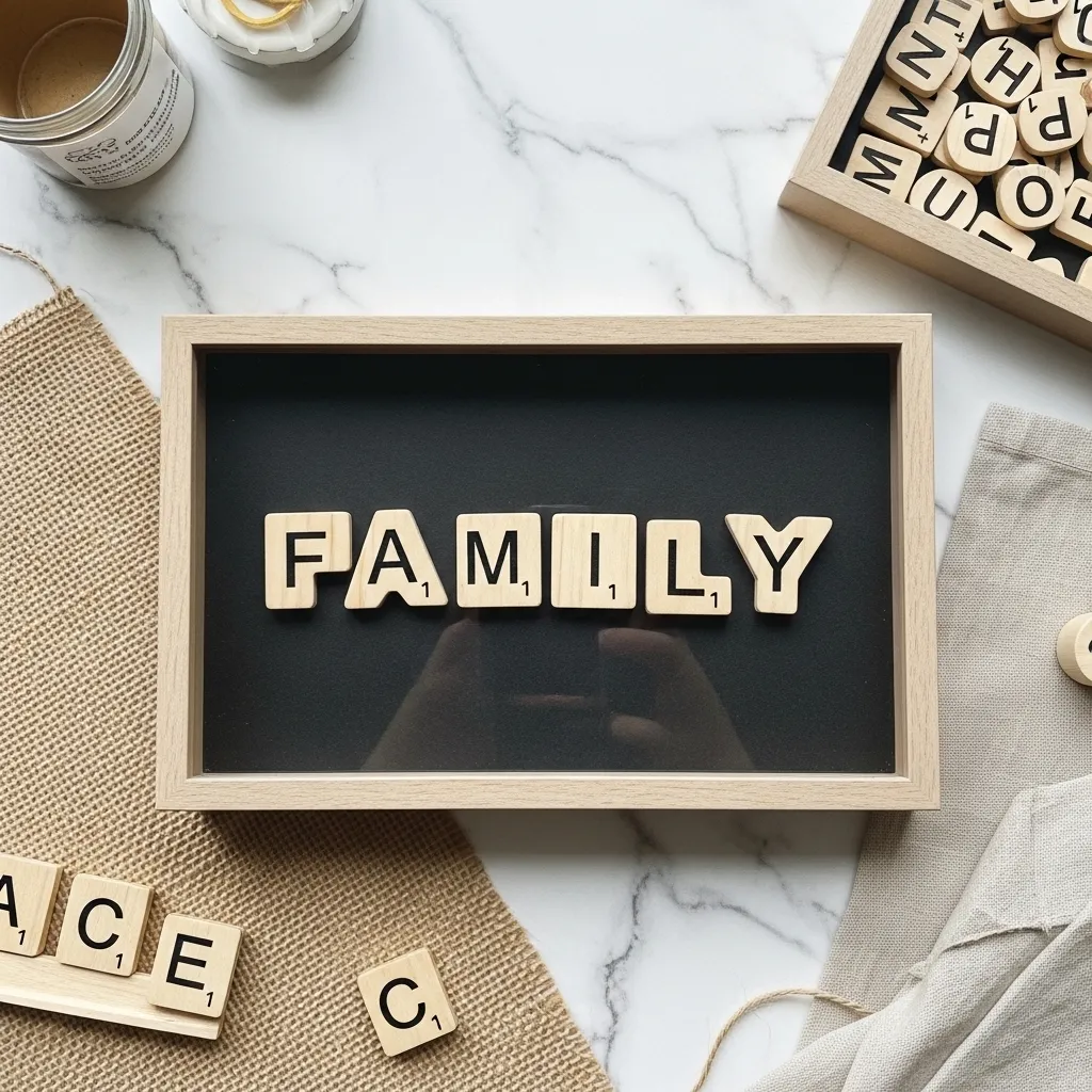 DIY Scrabble Letter "Family" Frame