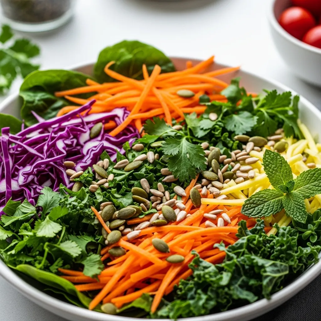 Diverse Rainbow Power-Veggie Salad
