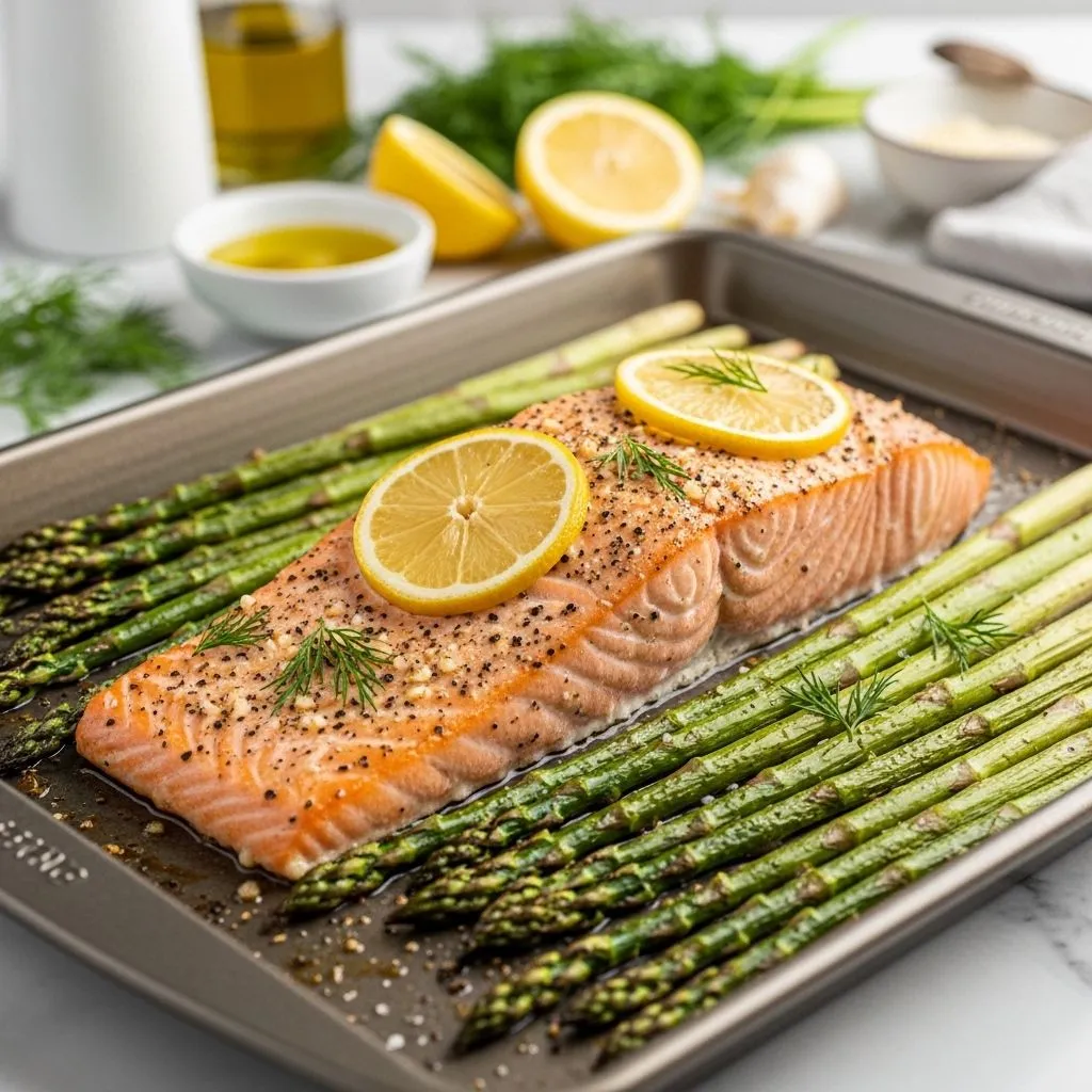 Easy One-Pan Baked Salmon and Asparagus
