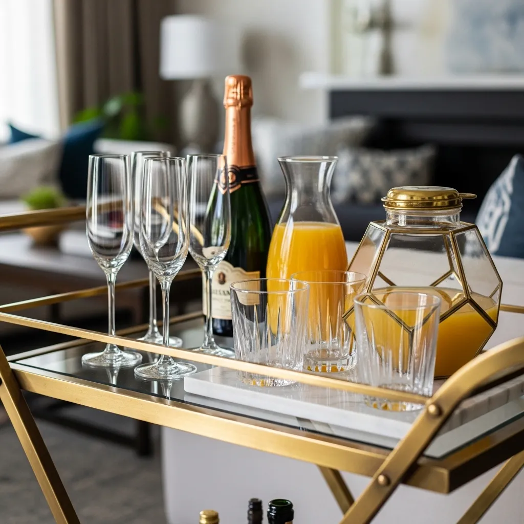 Elegant Champagne Bar Cart