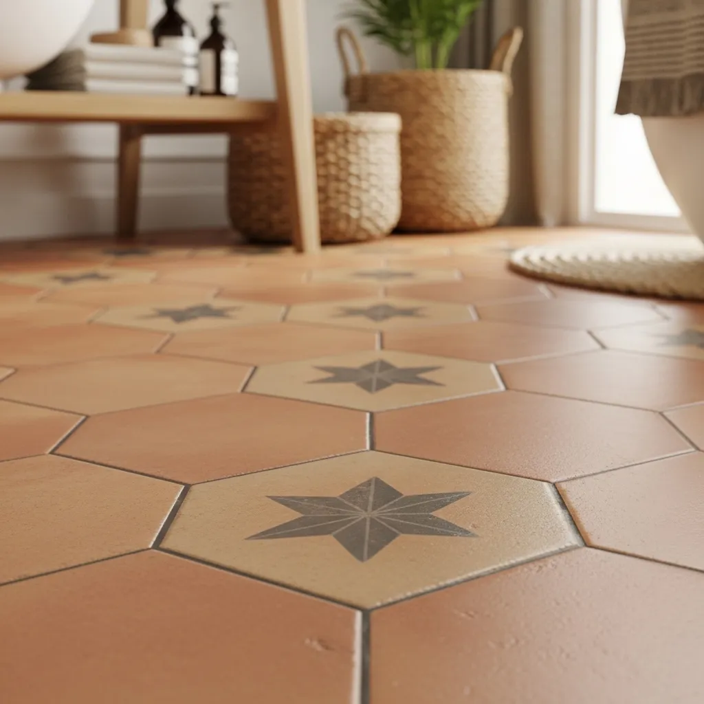 Geometric Terracotta Floor Tiles
