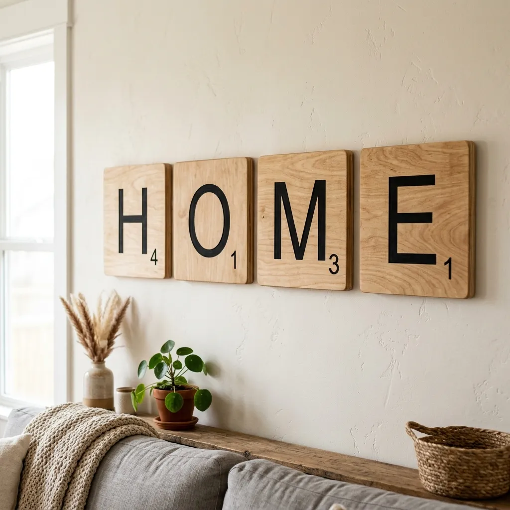 Giant Oversized Wooden Scrabble Tiles