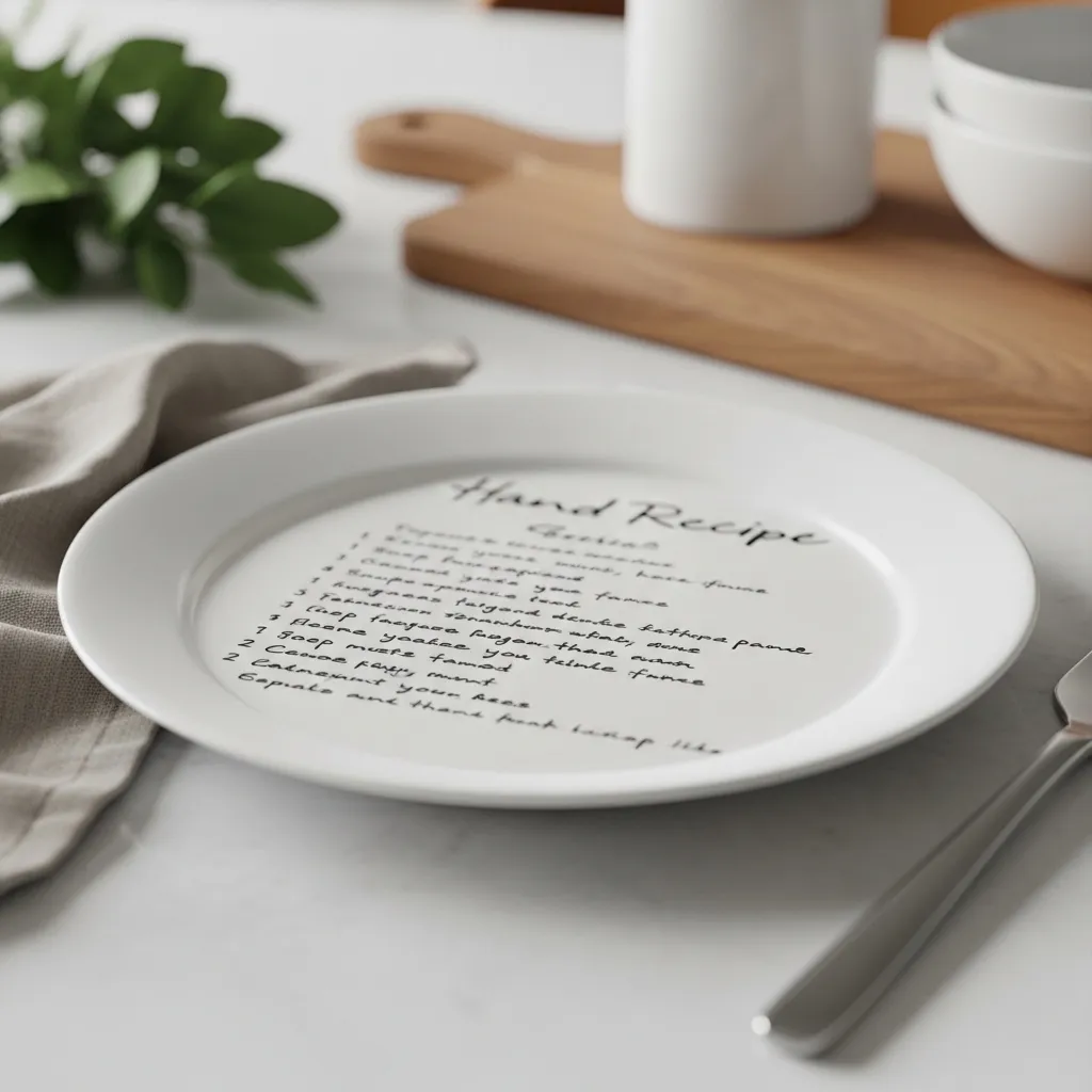 Handwritten Recipe Plate or Platter